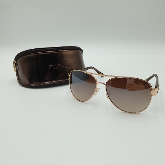 ⬇️$40⬇️Forielli Brown Lens Gold tone Metal Aviator Sunglasses Rome - Picture 11 of 16